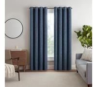 Eclipse Décor Quinn Rideau texturé 100% occultant, Rideau zéro Absolu pour intimité, Parfait comme Rideaux de Salon ou de Chambre à Coucher, 213,4 cm de Long x 127 cm de Large, Bleu Marine