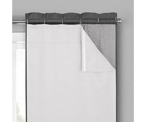 Eclipse Doublure Thermique occultante et Minimaliste pour Rideaux de fenêtre avec Crochets de draperie (Double Panneau), 68,6 x 233,7 cm, Blanc