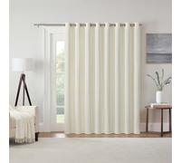 Eclipse Extra Wide Grommet Curtain, Kendall Sliding Patio Door Curtain Panel, Solid Textured Thermal Insulated and Noise Reducing Curtains, (1 Panel), 84 in Long x 100 in Wide, Ivory