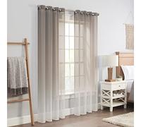 Eclipse INES Lot de 2 Rideaux de fenêtre à œillets texturés ombrés, Filtre la lumière, pour Chambre à Coucher, 132,1 x 213,4 cm, Gris