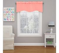 ECLIPSE Kendall Cantonnière festonnée Moderne avec Passe-Tringle pour Cuisine ou Salle de Bain, 106,7 x 45,7 cm, Corail