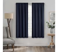 Eclipse Kendall Rideau de fenêtre occultant Thermique texturé avec Passe-Tringle, Isolant et réduction du Bruit pour Chambre à Coucher ou Salon (1 Panneau), 160 cm de Long x 106,7 cm de Large, Indigo