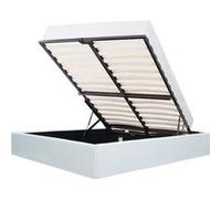 ECLIPSE Lit adulte 140x190 cm avec Coffre de rangement - Simili Blanc