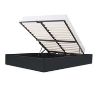 Lit Adulte 160x200 Cm Avec Coffre De Rangement - Simili Noir