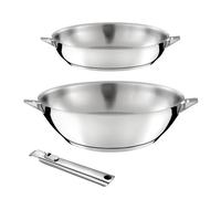 Eclipse - Lot 3 pièces - Wok 28 cm, poêle 24 cm et poignée amovible