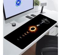 Éclipse Lunaire Noire et Brune Tapis de Souris XXL 1200x600x3 mm Grand Tapis de Souris Gaming, Base en Caoutchouc antidérapante,Extended Clavier Mousepad pour Maison/Bureau/Gamer