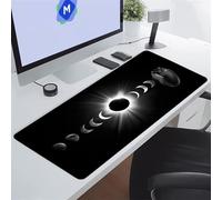 Éclipse Lunaire Noire Tapis de Souris de Jeu 800x400x2 mm Grand Tapis de Souris Gaming sous-Main Bureau Gamer Large avec Base Antidérapante Tapis de Clavier Lavable pour Gamer PC