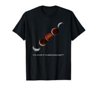 Éclipse Lunaire Pleine Lune, Lune et étoiles, Ciel Nocturne Cosmique T-Shirt