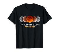 Éclipse Lunaire Totale 3 Mars 2026, Lune de Sang, Ciel astronomique T-Shirt
