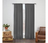 Eclipse Pairs to Go Cadenza Microfiber Window Panel Pair, Polyester, Smoke, 80" x 54"