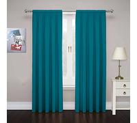 Eclipse Pairs to Go Cadenza Rideaux de fenêtre décoratifs Modernes avec Passe-Tringle pour Salon (2 Panneaux), 101,6 x 213,4 cm, Bleu Sarcelle