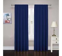 Eclipse Pairs to Go Cadenza Rideaux décoratifs Modernes avec Passe-Tringle pour Salon (2 Panneaux), 101,6 x 160 cm, Bleu Marine