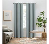 Eclipse Pembroke Lot de 2 Rideaux de fenêtre 100% occultants et antibruit en Faux Lin pour Salon, Chambre à Coucher, 274,3 cm de Long x 106,7 cm de Large, Bleu