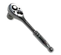 Eclipse Professional Tools EMRH38 Poignée à cliquet à entraînement carré en métal 3/8" - Acier au chrome vanadium, 72 dents, libération rapide, durable pour serrer et desserrer les écrous et les boulons