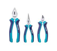 Eclipse Professional Tools PLIER3PS Jeu de Pinces 3 Pièces - Pince Universelle, Pince Coupante Diagonale et Pince à Bec Long avec Tranchants Trempés par Induction et Poignées Ergonomiques