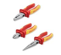 Eclipse Professional Tools PLIERV3PS Jeu de Pinces d’Électricien VDE 3 Pièces - Pinces Isolées Combinée, Coupante et à Bec Long jusqu’à 1000 V