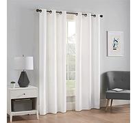 Eclipse Rideau de fenêtre en Microfibre avec œillets Thermiques, Opaque pour Chambre à Coucher (1 Panneau), Polyester Blanc/Jardin Opulent, 42" x 84"
