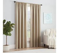 Eclipse Rideau de fenêtre Moderne avec Passe-Tringle pour Chambre à Coucher (1 Panneau), Polyester, Taupe, 137,2 x 137,2 cm