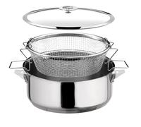 Eclipse - Sauteuse 24 cm revêtue en céramique, couvercle et panier de cuisson pour friture et cuisson à l'eau