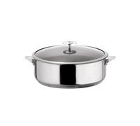 Cuisinox - Eclipse - Sauteuse 28cm avec revêtement céramique avec couvercle - Fond encapsulé - Compatible tous feux dont induction - Acier Inoxydable 18/1 - Finition miroir