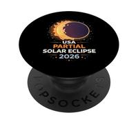 Éclipse Solaire partielle aux États-Unis 2026 PopSockets PopGrip Adhésif