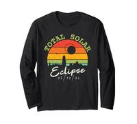 Éclipse Solaire Totale 2026 Vintage City Skyline Manche Longue