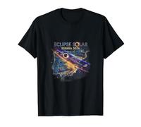 Eclipse Solar Total España 2026 Carte de la totalité T-Shirt Graphique avec Valeur, Homme, Noir, S