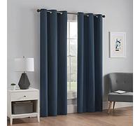 Eclipse Thermaback en Microfibre Grommet occultant fenêtre Panneau, Polyester, Bleu Marine, 84 cm