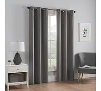 Eclipse Thermaback en Microfibre Grommet occultant fenêtre Panneau, Smoke, 95 cm