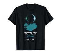 Éclipse Totale d'événements solaires 2026 La trajectoire de la totalité du Ciel étoilé T-Shirt
