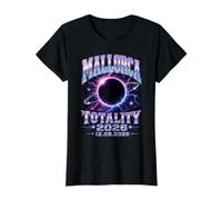 Éclipse Totale Solaire de Majorque 2026 | Bootleg Cosmic T-Shirt Graphique avec Valeur, Femme, Noir, M