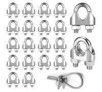 EclipseGuard 20 Pièces Pince Clip de Câble Métallique M3, Serre Cable Acier 3 mm Inoxydable 304 Serre Câbles M3 Duplex Clips pour Serre Câbles 3 mm Corde À Linge Auvent Fixe