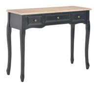 Eclith Coiffeuse console noire en MDF et pin avec 3 tiroirs, table d'appoint compacte pour salon, chambre à coucher, couloir, étagère et espace de rangement pour bijoux, cosmétiques