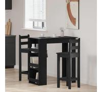 Eclith Table de bar avec étagère aspect chêne noir, 102 x 50 x 103,5 cm, pour salle à manger, cuisine, salon, avec plateau de table stable et espace de rangement pratique pour dîner, petit-déjeuner
