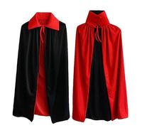 Ecloud Shop Robe réversible rouge noire Goth Devil Pirate Vampire Demon Cape pour Halloween Party Noël de Pâques Enfants Enfants