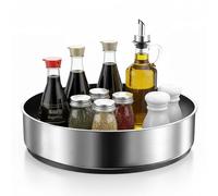 Eclove Lot de 2 Etagere a Epices Rotative Pour la Cuisine, Porte Epice en Acier Inoxydable, 360° Plateau Tournant de Cuisine, Lazy Susan, Organisateur Cuisine pour Bouteille, Fruit, Cosmétique