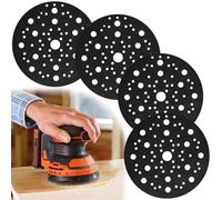 Eclove Lot de 4 Tampons d'Interface Ø 150 mm 70 Trous, Tampons de Ponçage Auto-Agrippant Souples pour Disque de Ponceuse Orbitale Aléatoire, Tampon de Support pour Protection de Ponçage et Polissage