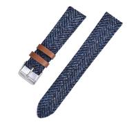 EcLusE Bracelet de montre en cuir et Nylon, rétro, à dégagement rapide, accessoires de montre,Bleu,22mm