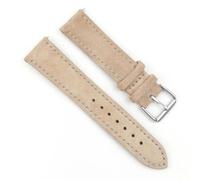 EcLusE Bracelet de montre en cuir suédé Vintage, Bracelet de couture de Sport à dégagement rapide, remplacement de Bracelet de montre,Beige,19mm
