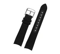 EcLusE Bracelet de montre en cuir véritable en nylon à extrémité incurvée pour hommes Bracelet de montre de sport en toile,22mm
