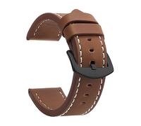 EcLusE Bracelet de montre Vintage en cuir à boucle en acier inoxydable, bracelet de remplacement à dégagement rapide pour hommes et femmes, Marron Blanc Noir, 24 mm