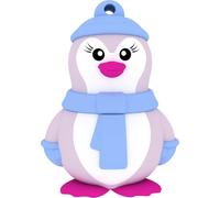 ECMMD16GM335, Clé USB 16 Go avec figurine pingouin en caoutchouc siliconé, design ludique et pratique, vitesses de lecture 15 Mo/s et écriture 5 Mo/s, taille : 16 Go, Couleur : multicolore