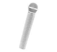 ECMQS Accessoire de microphone décoré avec effet étincelant Blanc | Construction durable en ABS et métal confortable à tenir pour les interprètes, chanteurs, danseurs chantants et danseurs