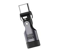 ECMQS Adaptateur connecteur rotatif type C mâle vers femelle 240 W | Construction compacte pour divers appareils électroniques avec transfert de données rapide et utilisation facile avec des
