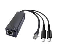 ECMQS Adaptateur répartiteur PoE deux sorties Type-C Ethernet RJ45, 5 V | Séparation de l'alimentation des données pour la configuration du câblage du point d'accès de la caméra
