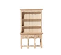 ECMQS Armoire de maison de poupée précise 1/12 avec bibliothèque en bois | Tiroirs fonctionnels pour organiser facilement des scènes, accessoires d'exposition, meubles réalistes pour