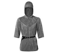 ECMQS Armures de courrier, chevalière médiévale | Tunique, capot, ceinture, ceinture, costume de chevalière médiévale, costume d'Halloween, cosplay