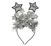 ECMQS Bandeau étoile 2027 avec franges pailletées | Décorations étoiles superposées à franges pailletées pour compte à rebours, réunions de famille, moments photo