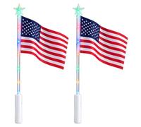 ECMQS Bâtons lumineux du 4 juillet, baguette lumineuse à LED, drapeau | Baguette lumineuse à main drapeau américain pour mariage, bâton lumineux patriotique, jour commémoratif patriotique