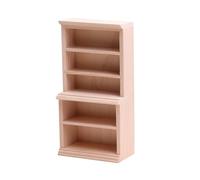 ECMQS Bibliothèque en bois non peinte pour maison de poupée miniature